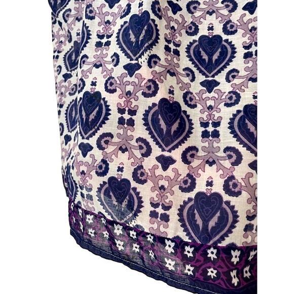 Sea New York Brigitte Border Top Violet Flutter Sleeves Cottage Victorian Tank L - Picture 7 of 10